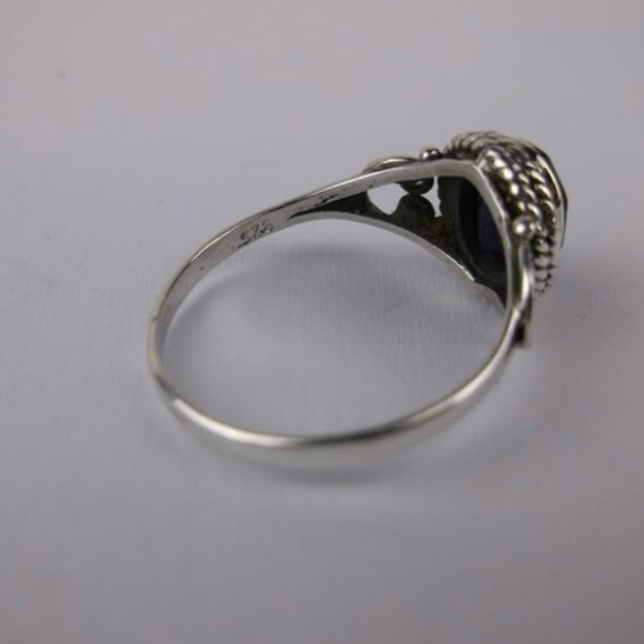 New Sterling Silver 1.25 ct Sapphire Ring Size 8 - Picture 2 of 2